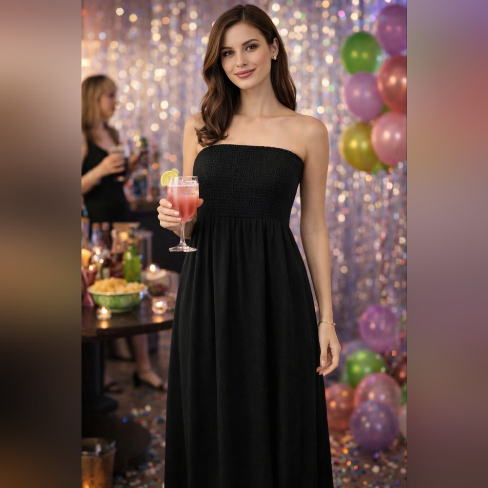 Grace Karin Elegant Strapless Black Dress
